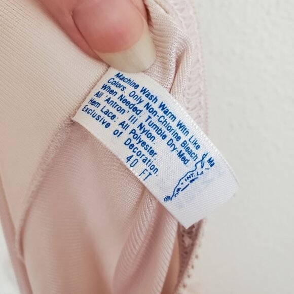 Heartstrings by Maidenform vintage pale pink midi length slip union label - Picture 9 of 10